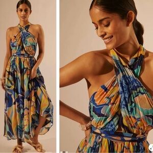 Anthropologie Vibrant High Low Dress